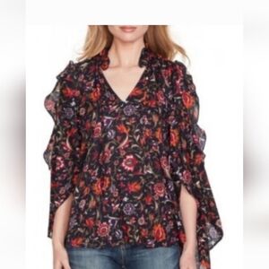 Jessica Simpson Floral Ruffle Sleeve Top